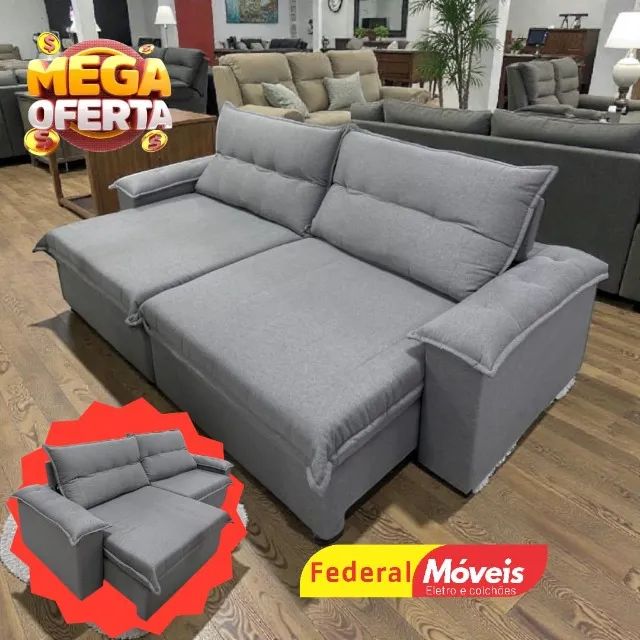 Sofá 2,50m em Linho Premium D33 VÁRIAS CORES 