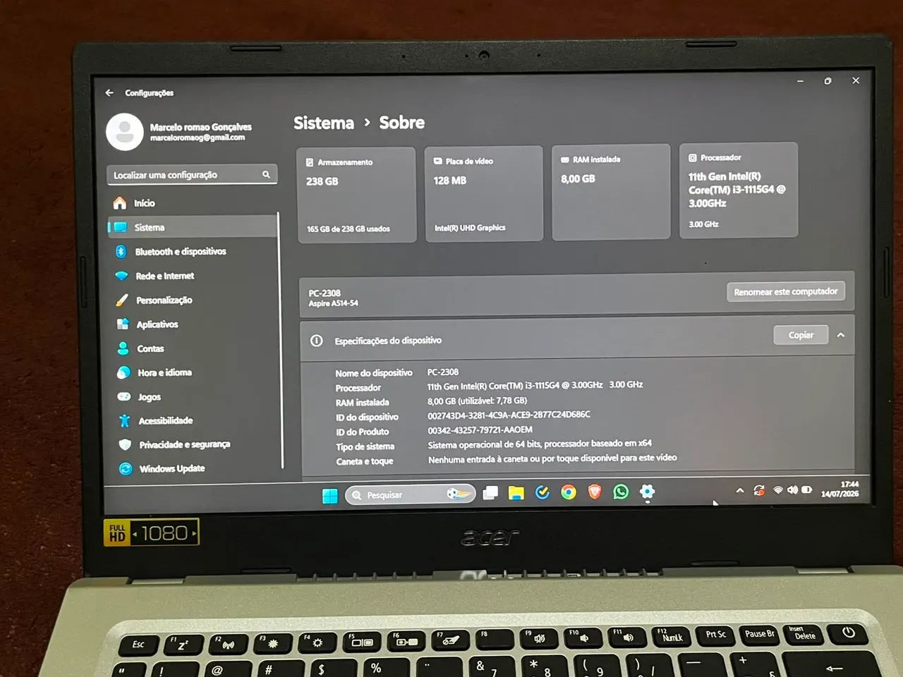 Notebook Acer Semi novo  - Foto 2