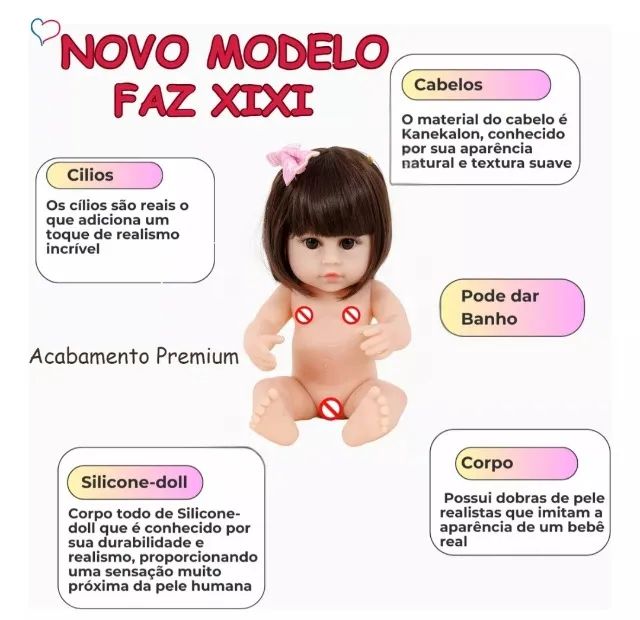 Boneca bebe reborn com roupinhas e acessorios LINDA! Acompanha caixa e Certidao - Foto 5