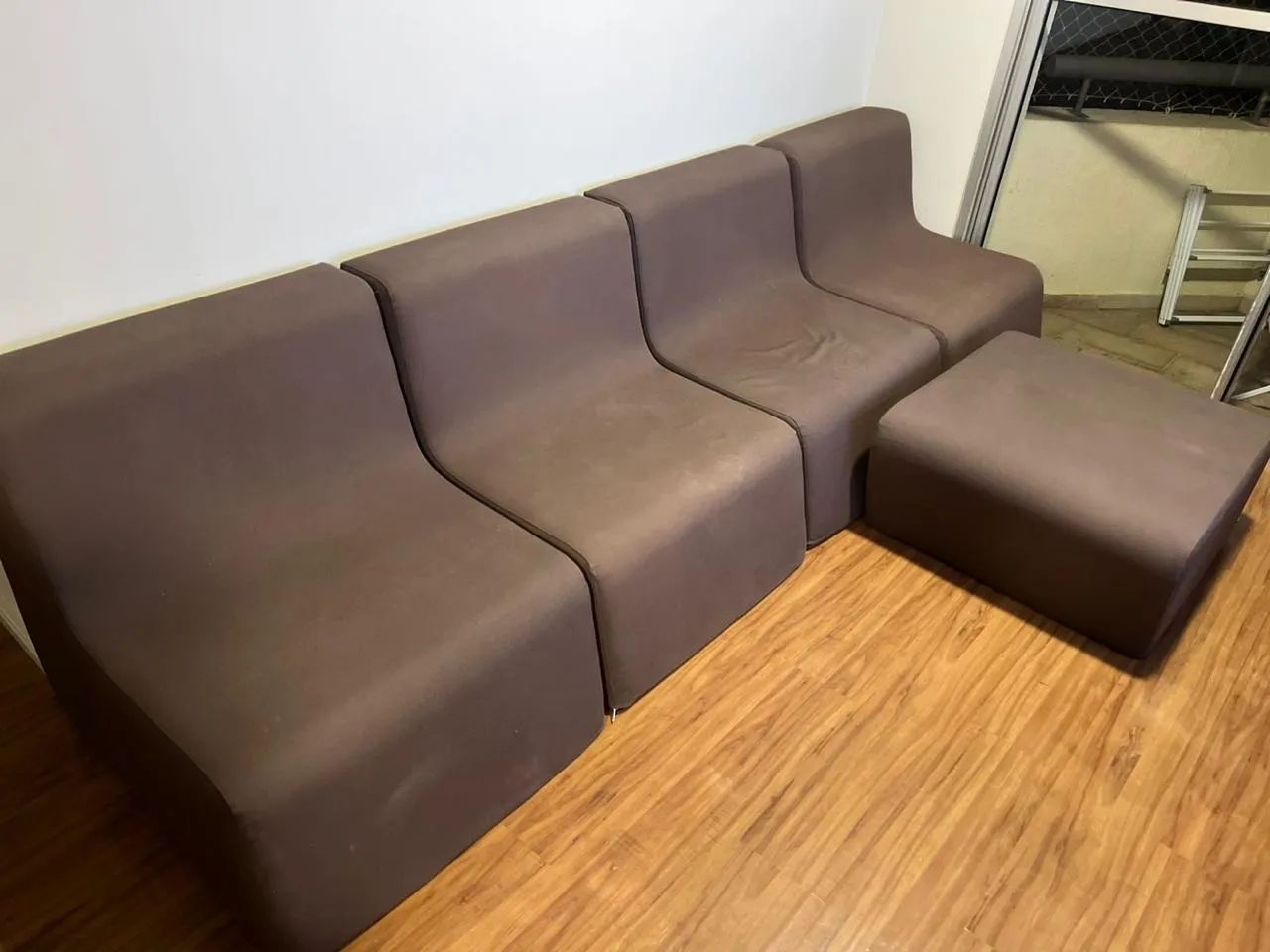 Sofá conjunto futon marrom 5 módulos  - Foto 2