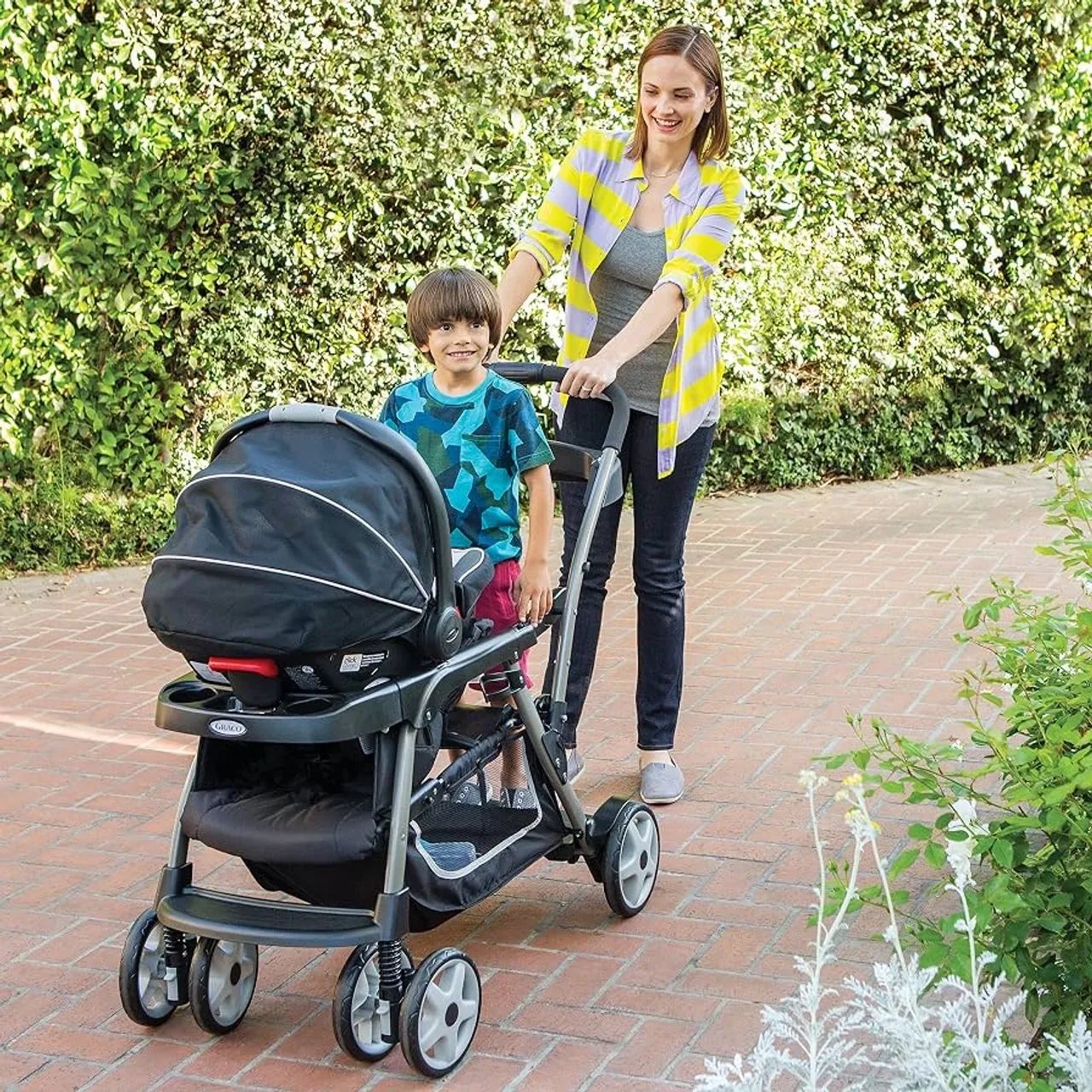 Carrinho de bebê gêmeos - Ready2Grow LX, Gotham - Marca Graco