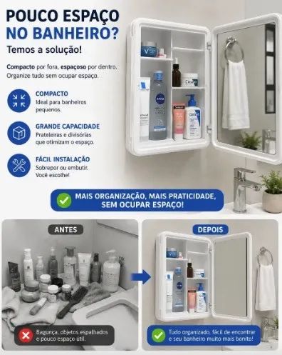 ARMARIO DE BANHEIRO BRANCO - Foto 3