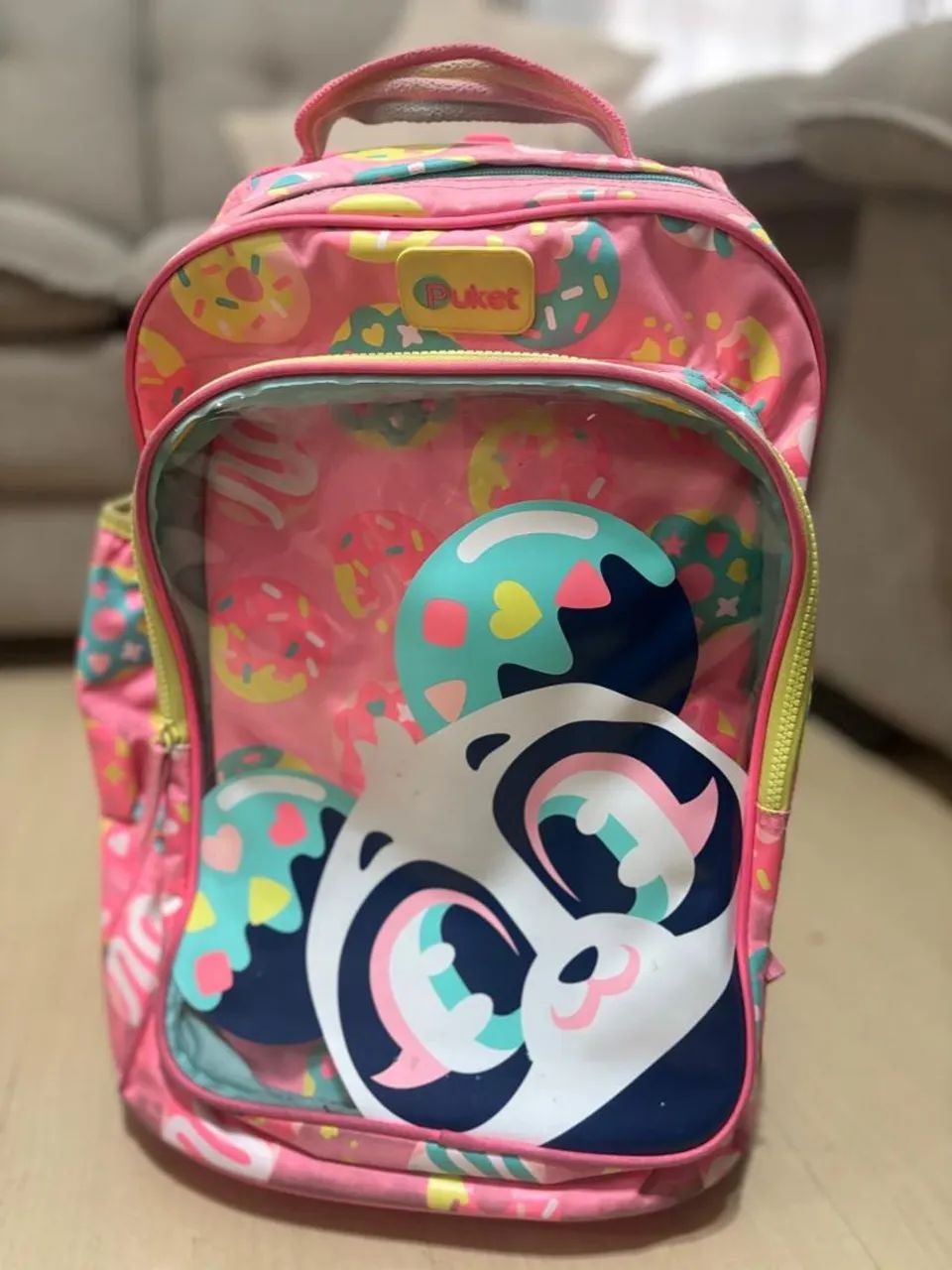 Kit Mochila Puket Panda Donuts com Rodinhas + Lancheira - Foto 2