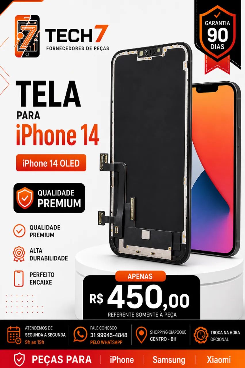 Tela OLED de reposição para iPhone 14