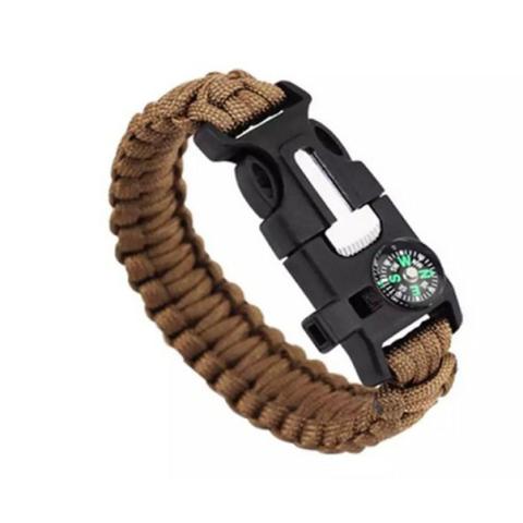 Pulseira Tática para Sobrevivência Com Paracord 3M, Pederneira, Bússola e Apito - Foto 4