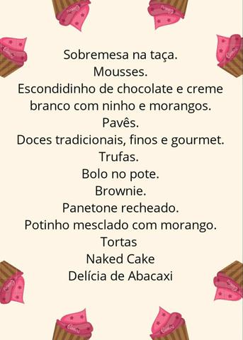 Encomenda de Sobremesas e comidas