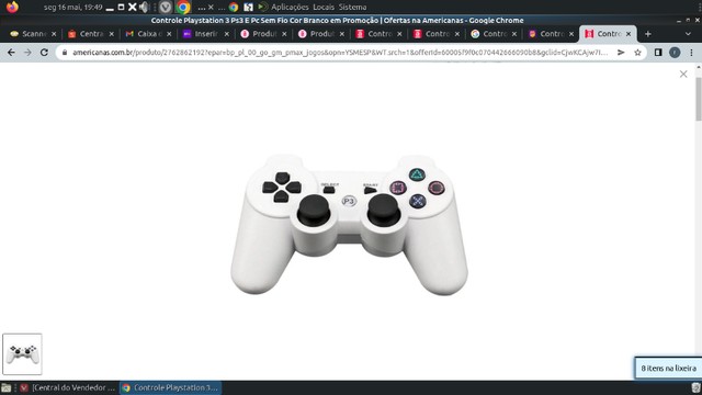 Controle Playstation 3 Ps3 E Pc Sem Fio Cor Branco