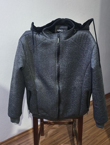 Blusa, jaqueta, blusão de frio tecido, com capuz removível, Forração interna pêlo, blusa - Foto 6