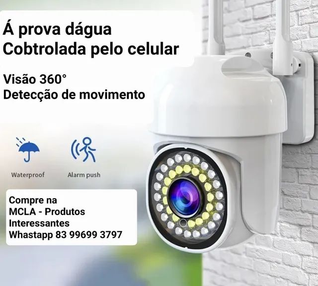 Câmera Dome IP controlada pelo celular à prova dágua 