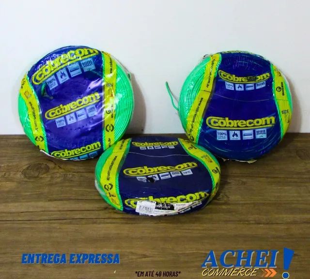 Cabo Flexível Cobrecom 1,50mm Rolo com 100m Verde - Novo - Foto 2