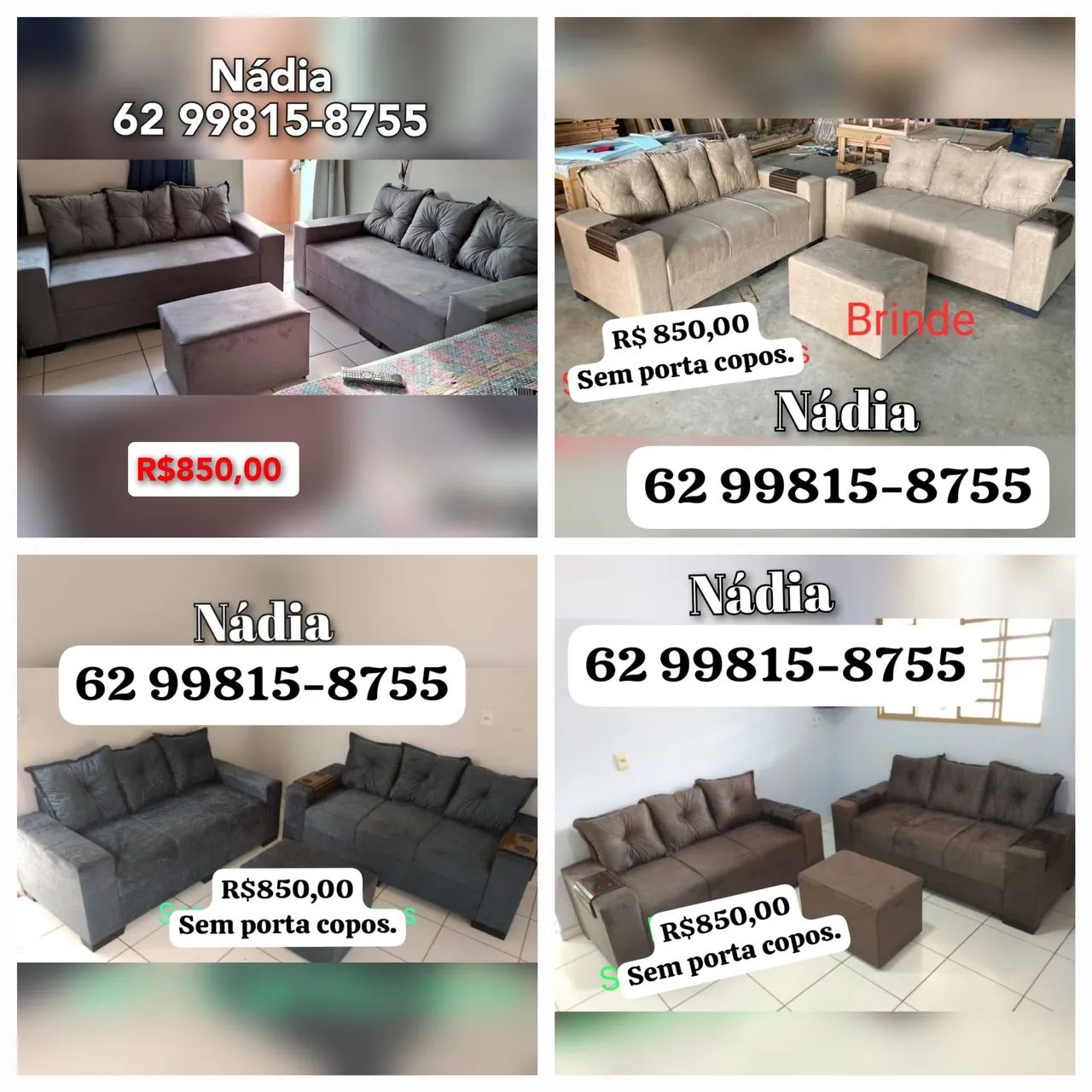 Sofá 3x3 lugares - R$850,00