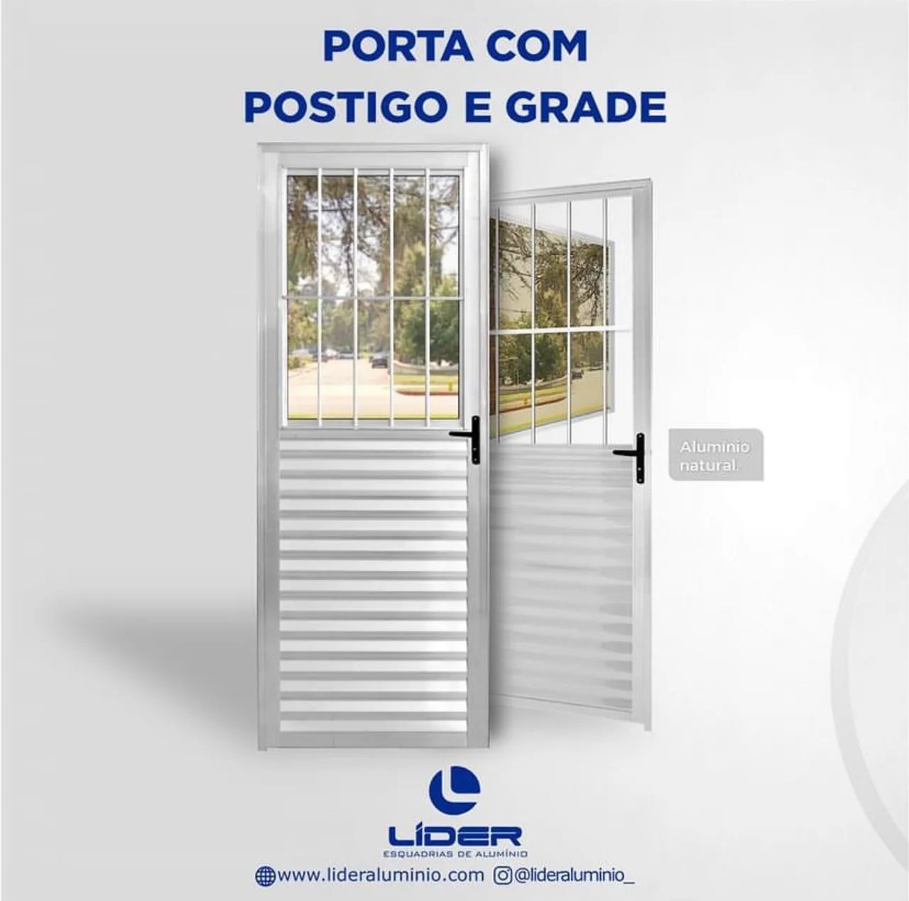 Porta Alum. Grade 210x80 Vidro Reflex 