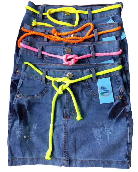 Saia jeans com lycra