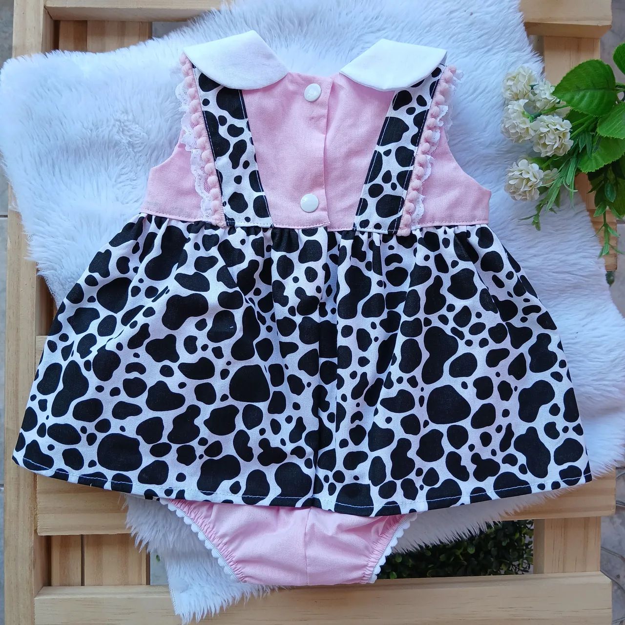 Romper vestidinho- Estampa de Vaquinha - Foto 4