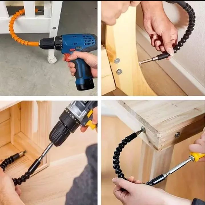 Cabo Extensor Adaptador Parafusadeira Com jogo de brocas 28cm extensor - Foto 5