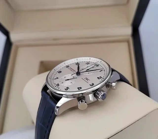 Relógio IWC Portuguese 41mm Azul Premium - Foto 3