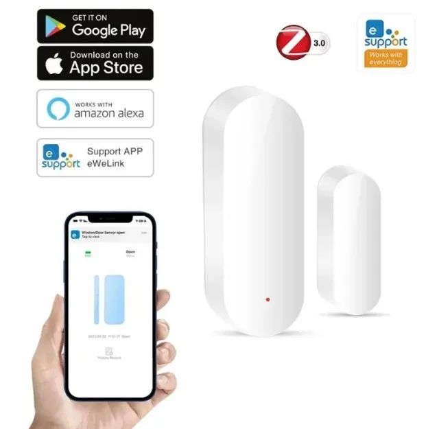 Sensor Portas e Janelas Zigbee-detectores abertos e fechado Sonoff EweLink Alexa COD-AM581 - Foto 2