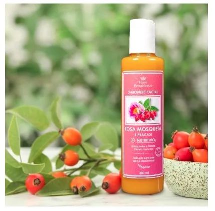 Sabonete Facial Rosa Mosqueta - Vegano 200ml Flora Promoç - Foto 2
