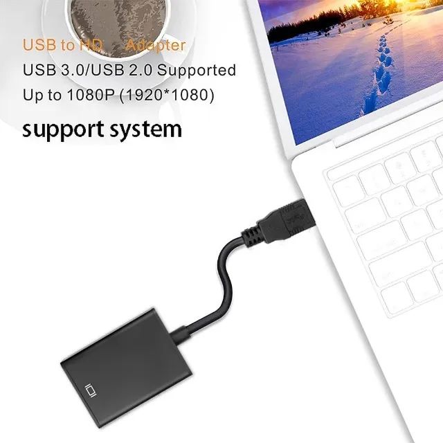 adaptador conversor multitela usb 3.0 hdmi 1080p pc notebook