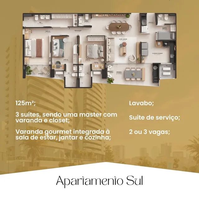 Edifício Entre Rios - Apartamentos com 3 Suítes -125m² no Renascença - 2 vagas - Foto 3