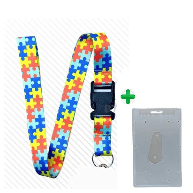 CORDÃO AUTISMO + PORTA-CRACHÁ 
