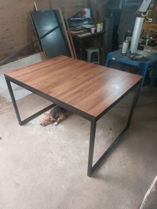 Mesa reta estilo industrial  - Foto 3