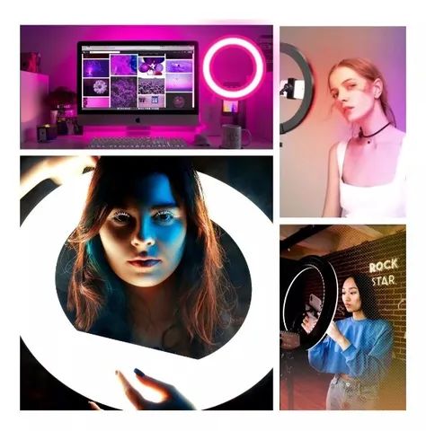 Ring Light 18 Polegada 45cm Colorida Rgb Com Touch Tripe 2m - Foto 3