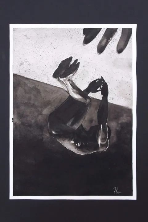 arte NAIF nanquim sobre papel Hahnemühle bamboo e algodão  - Foto 2