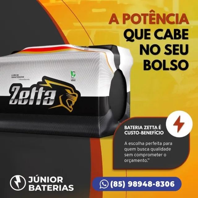 Bateria 100 amperes zetta de caminhão