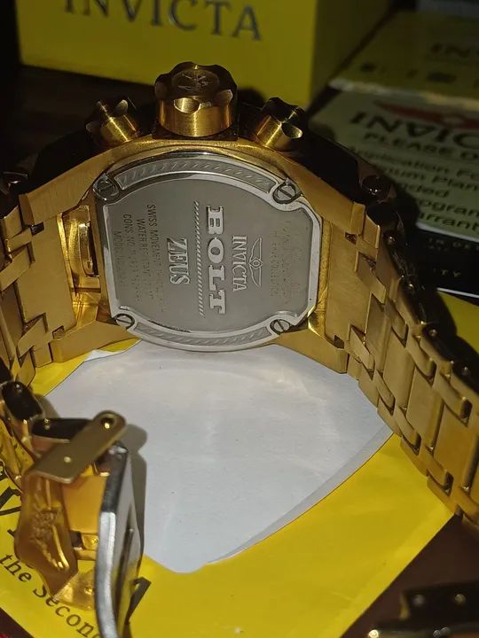 Relógio Invicta Masculino Dourado - Foto 3