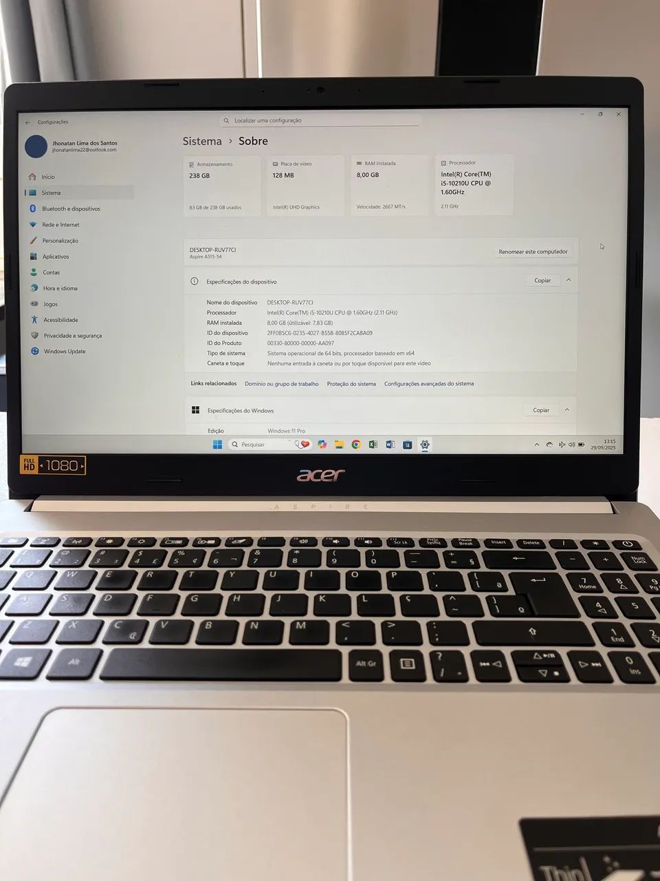 Notebook Acer Aspire 5 - Excelente desempenho para trabalho e estudos