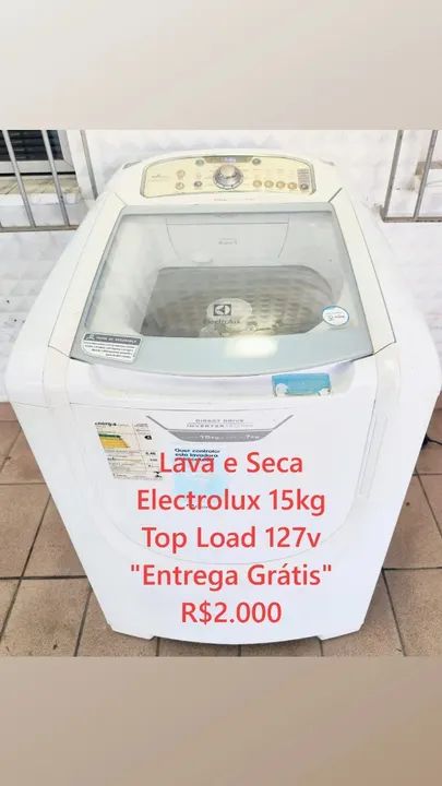 Lava e Seca Electrolux 15kg Top Load 127v "Entrega Grátis" - Foto 2