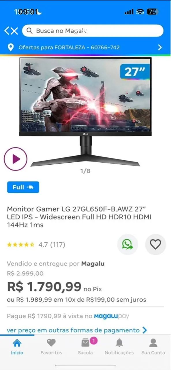 Monitor Gamer 27 polegadas com alta resolução - Foto 5