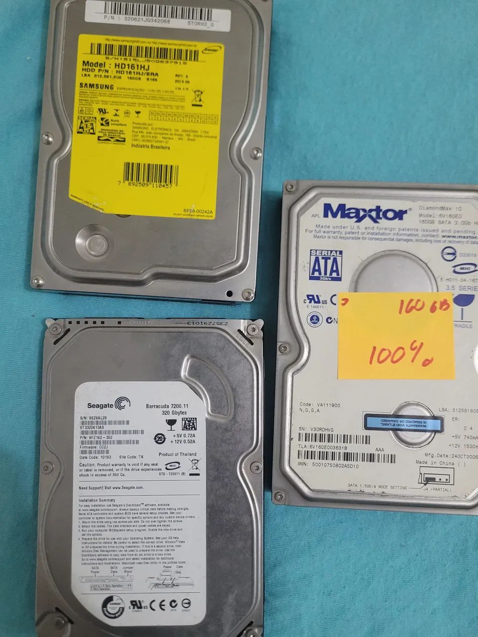 Internal HD MAXTOR SATA 160GB 100% / SAMSUNG 160GB / SEAGATE 320GB Used Offer