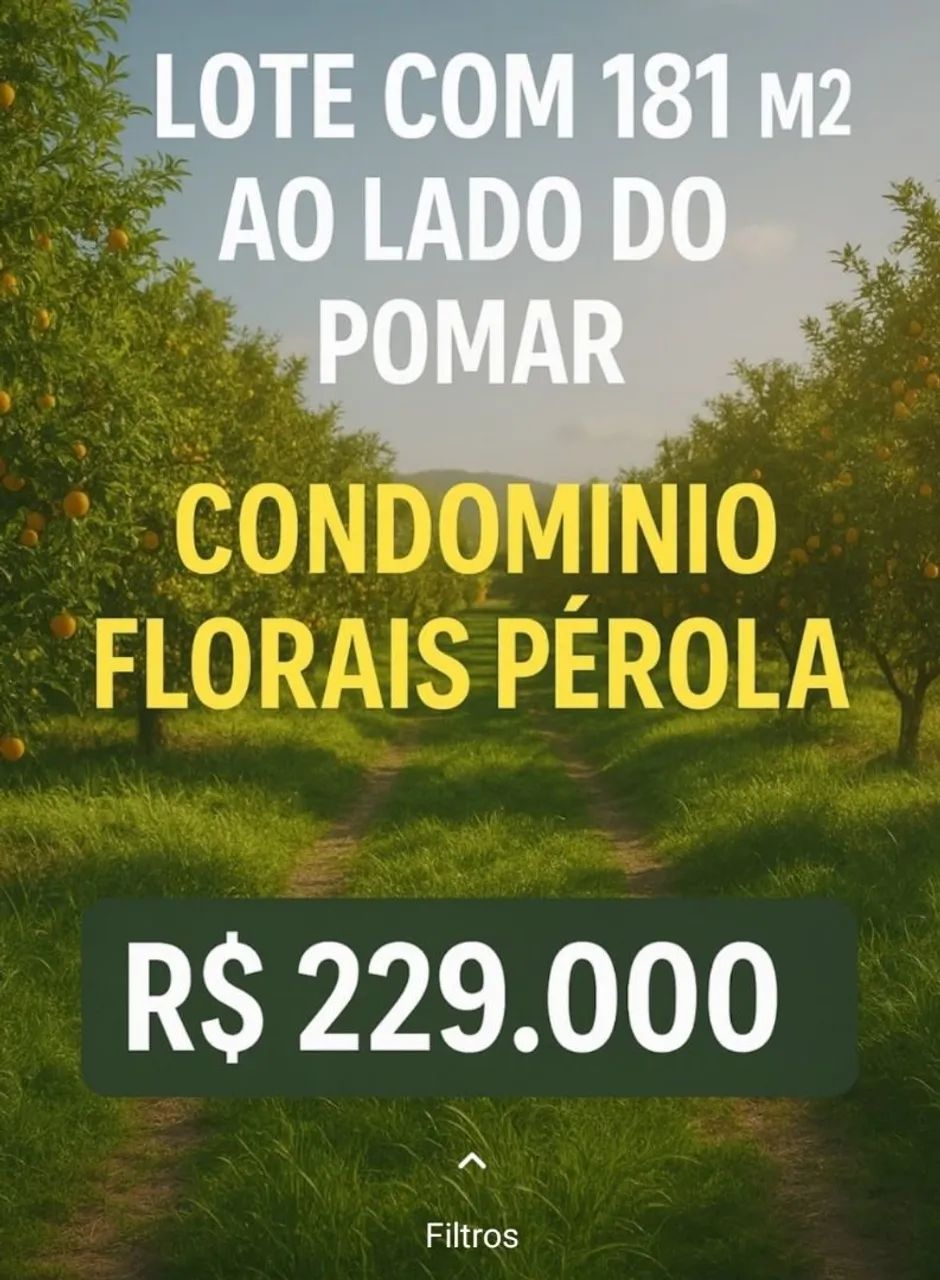 Lote condomínio florais pérola 