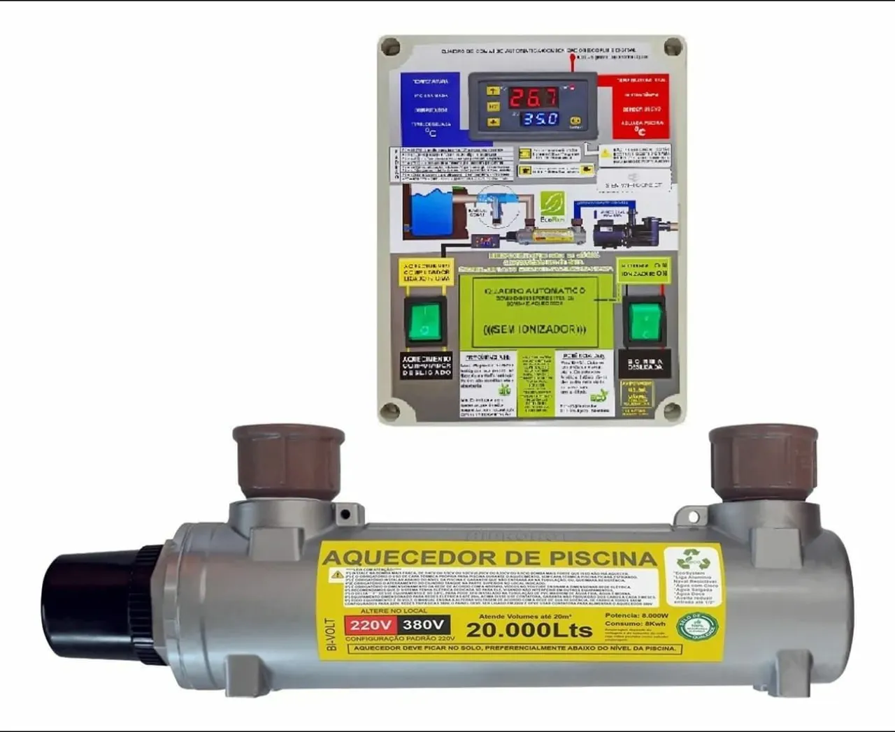 Aquecedor de Piscina 220V/380V 20.000Lts