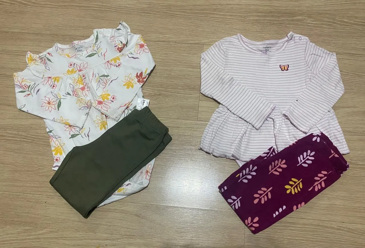 Conjunto Carter's Floral e Listrado 24 Meses
