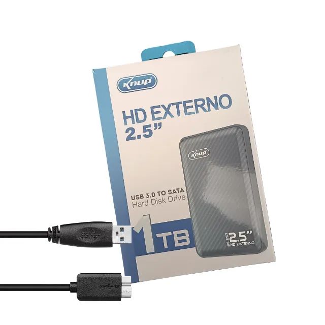 HD Externo 1TB Knup USB 3.0 Lacrado Preto