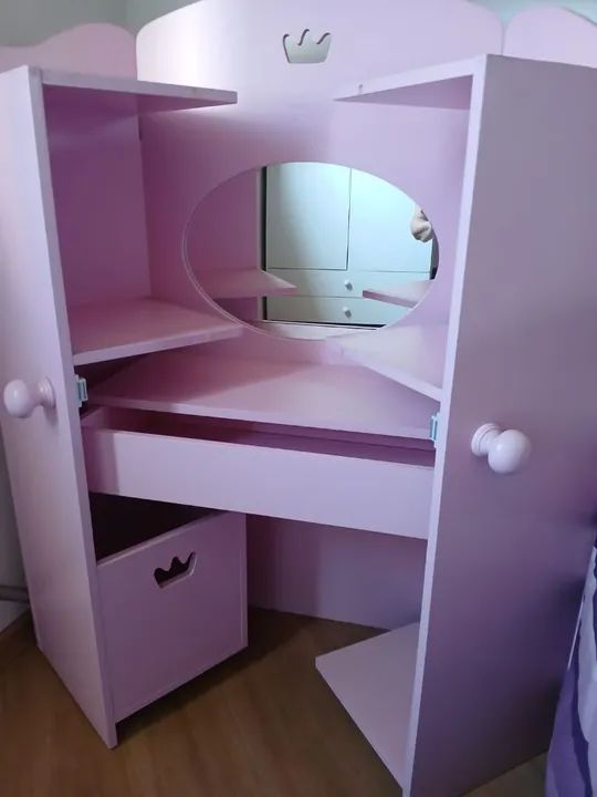 Penteadeira infantil com espelho e gaveta - Foto 4