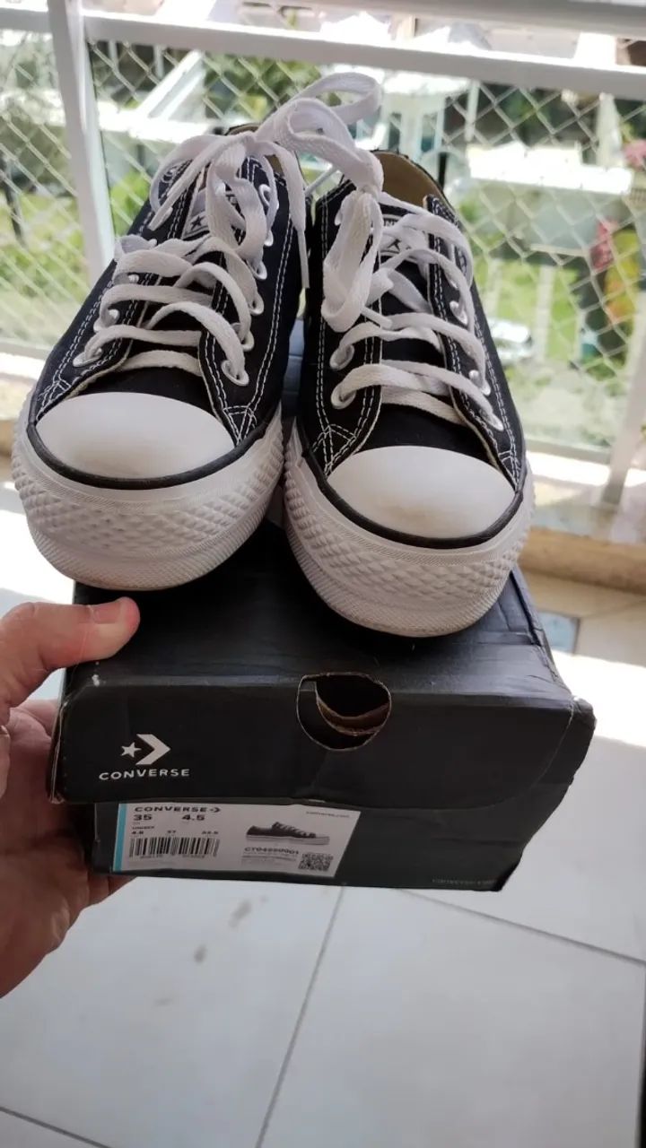 Tênis Converse Chuck Taylor All Star Plataforma Preto Branco