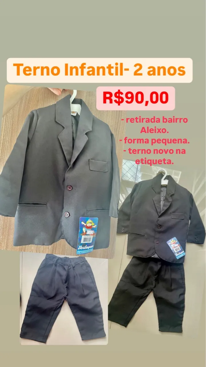 Terno Infantil 2 Anos - Novo - R$90,00