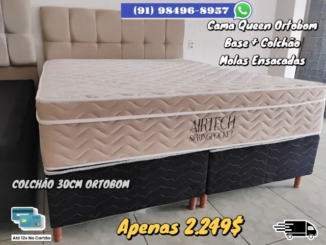 CAMA QUEEN ORTOBOM COLCHÃO 30CM 
