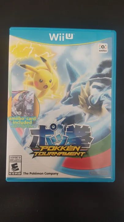 Jogo Pokken Tournament WiIU na caixa com Amiibo
