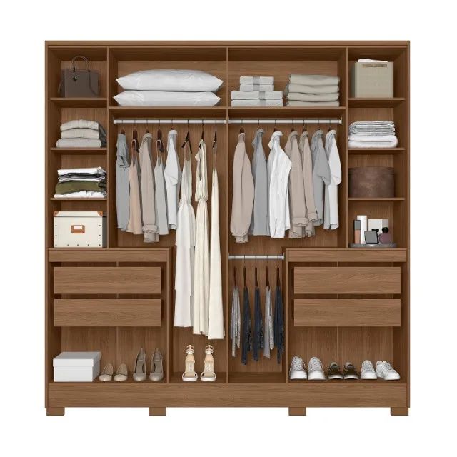 Guarda Roupa Casal com 10 Portas e 4 Gavetas Internas Alaska - Foto 3