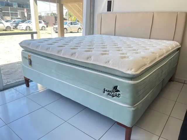 Cama Box King Size Nova Molas Ensacadas D33 Alto Conforto Marca Hellen Pronta Entrega! - Foto 3