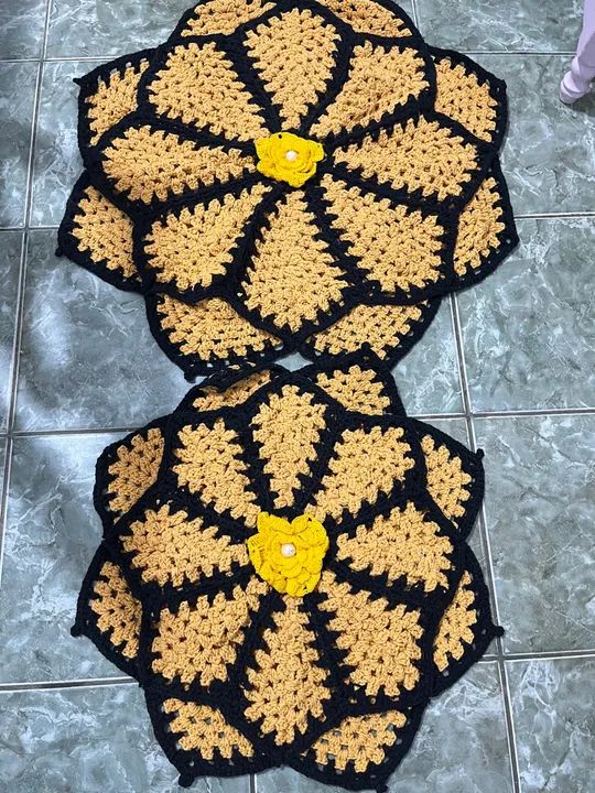 Tapete Crochê Flor -  2 peças