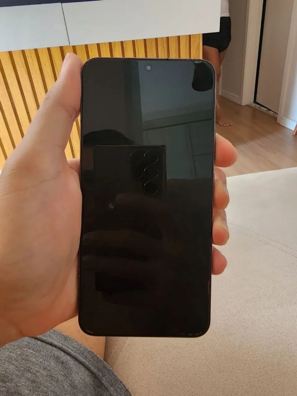 Samsung S22 + plus 128gb preto linha verde troco  - Foto 3