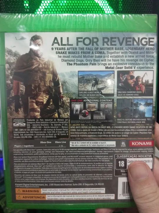 Metal Gear Solid V: The Phantom Pain jogo Xbox One series x game Day One Edition lacrado - Foto 3