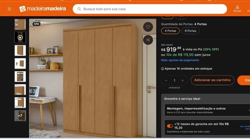 Guarda-roupa 4 portas - Foto 3