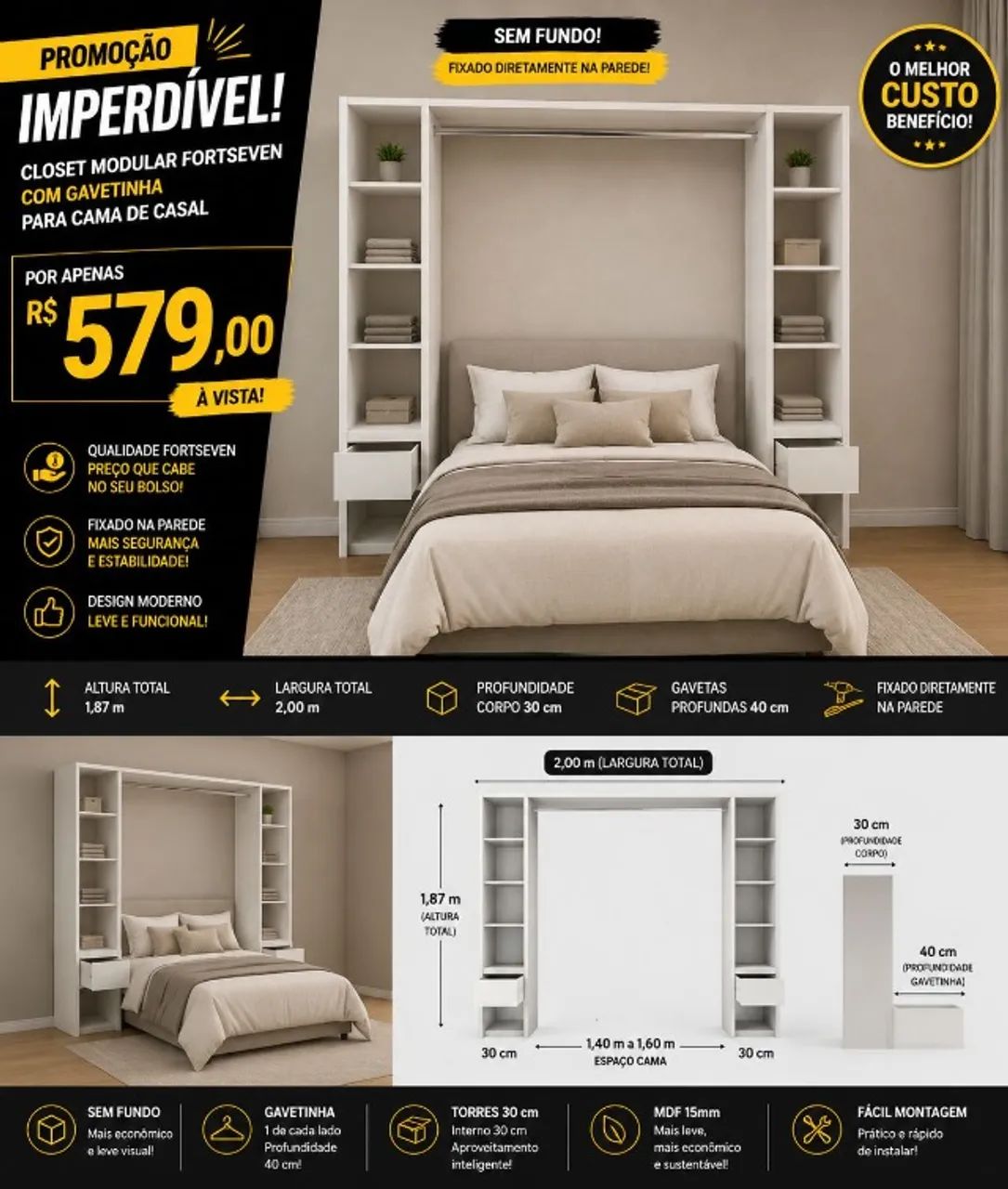 CLOSETS MDF NOVO  - Foto 3